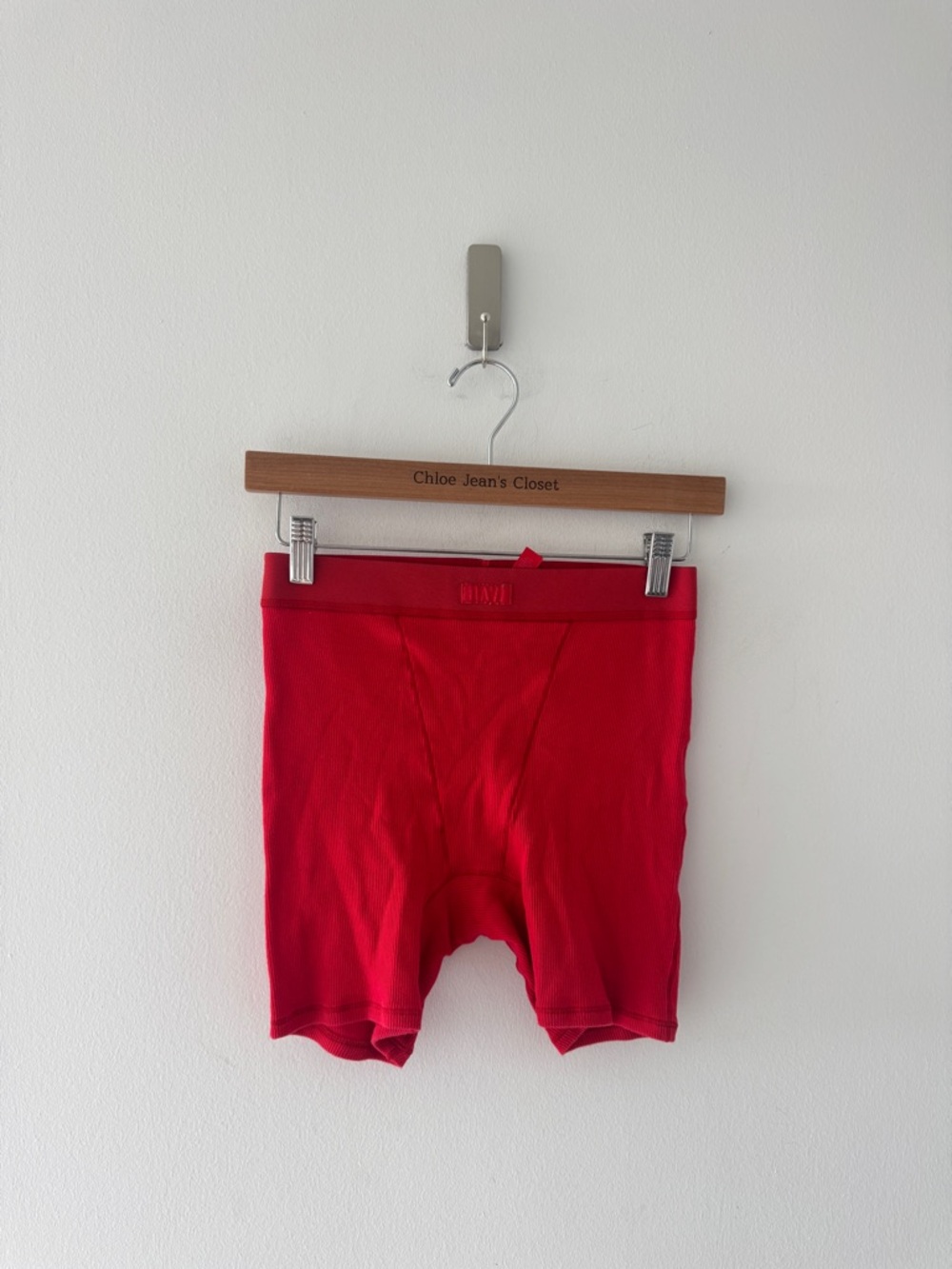 SKIMS Red Cotton Rib Boxers S - Picture 3 of 6